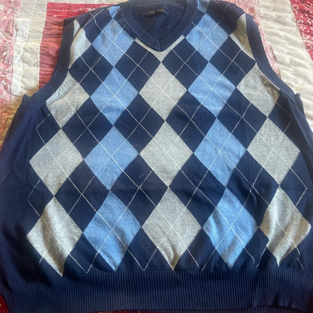 Club Room Blue V-Neck Sweater Vest